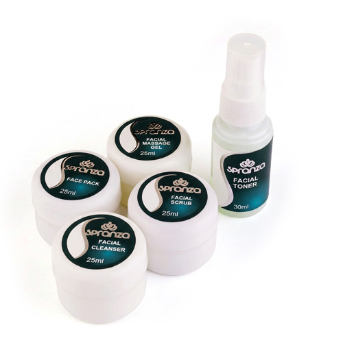 Facial Pack for glowing skin All-in-One Kit by Spranza – Cleanser, Scrub, Face Pack, Gel & Toner