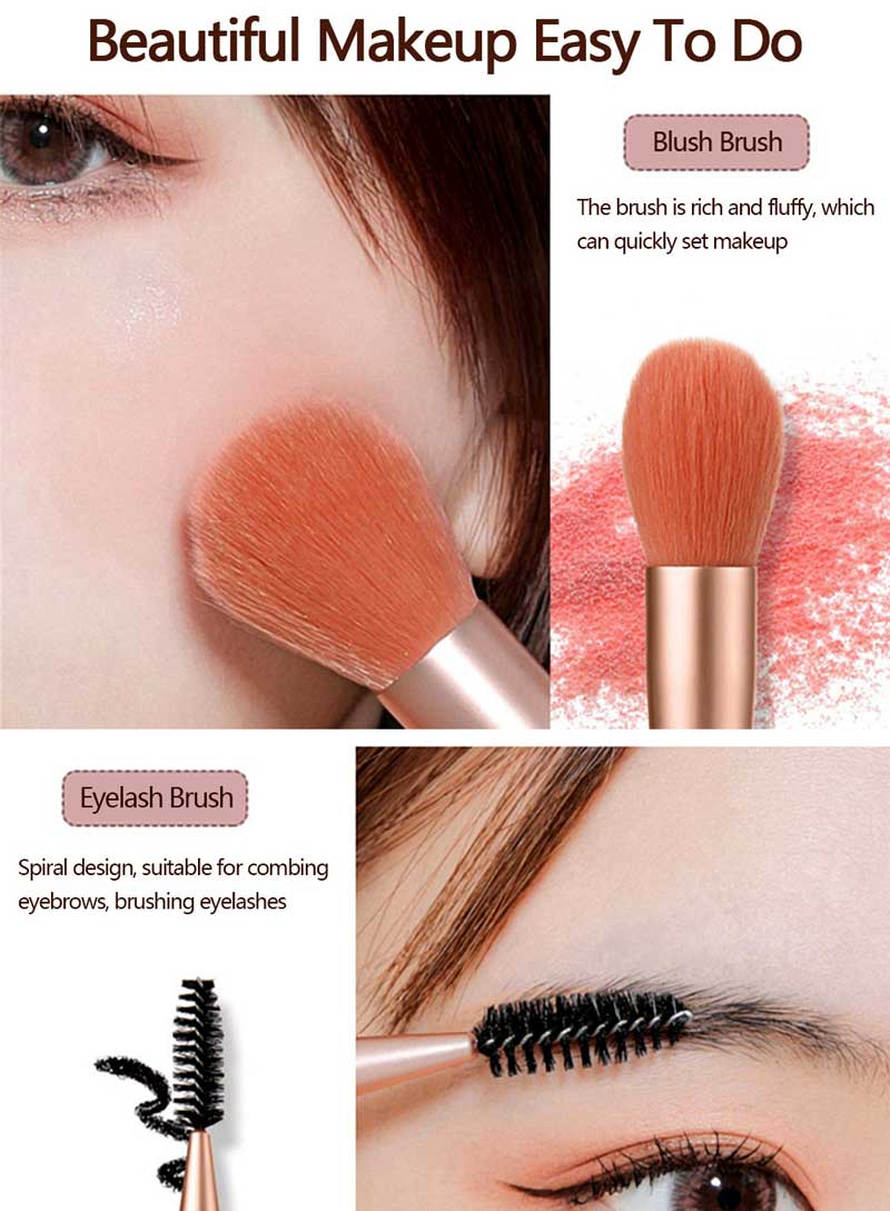 Blush brush and eyelash makeup brush 