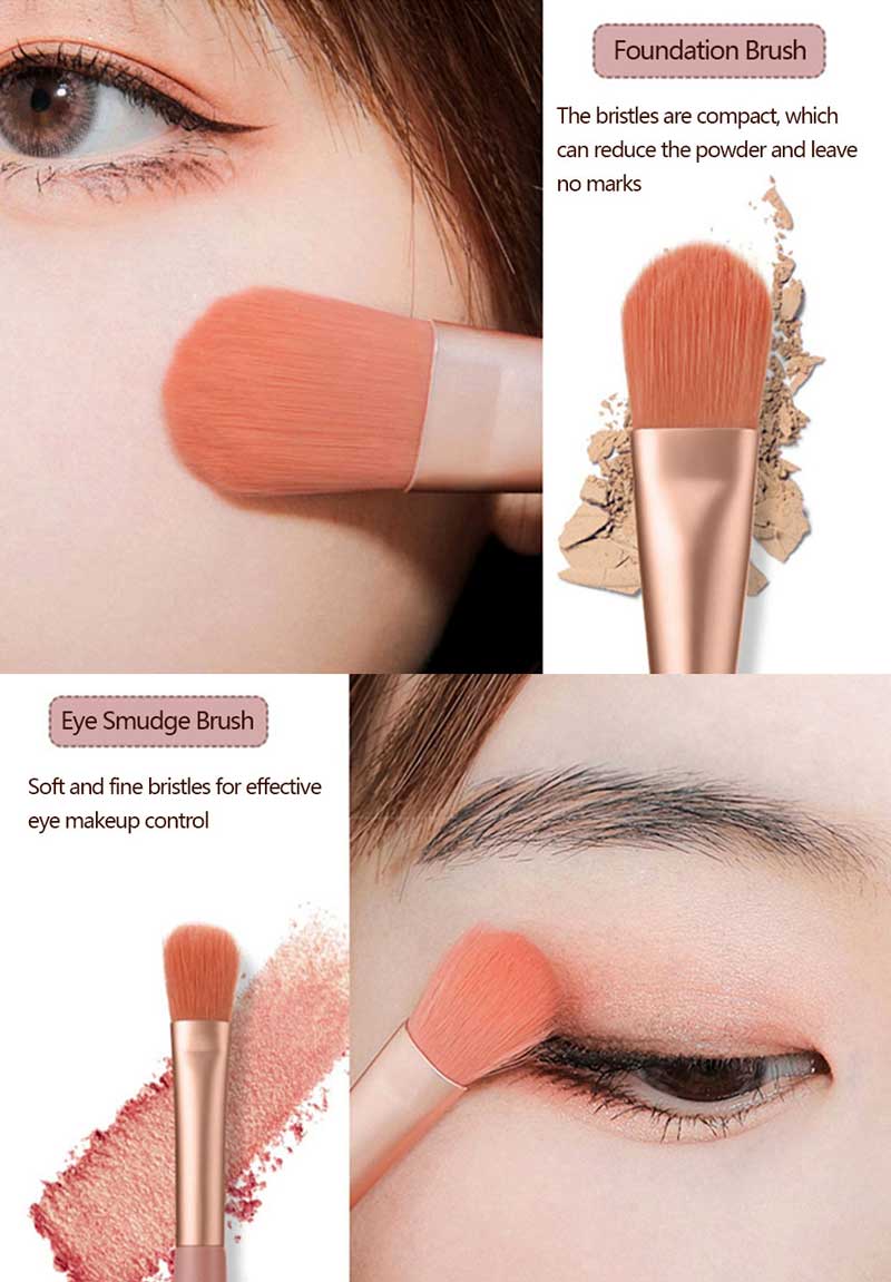 Foundation and eye smudge makeup brush